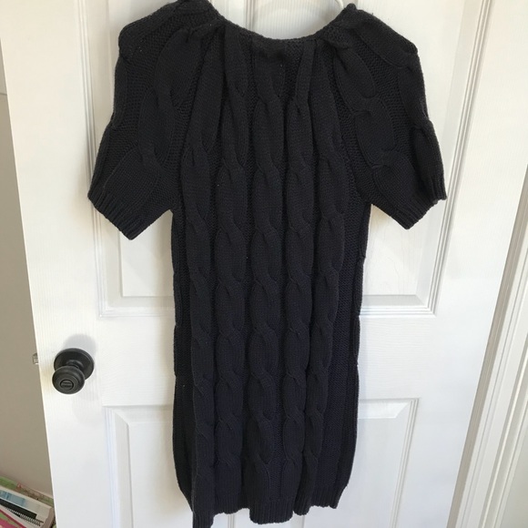 Limited ShortSleeve CableKnit Navy Sweater Dress. - Picture 4 of 5